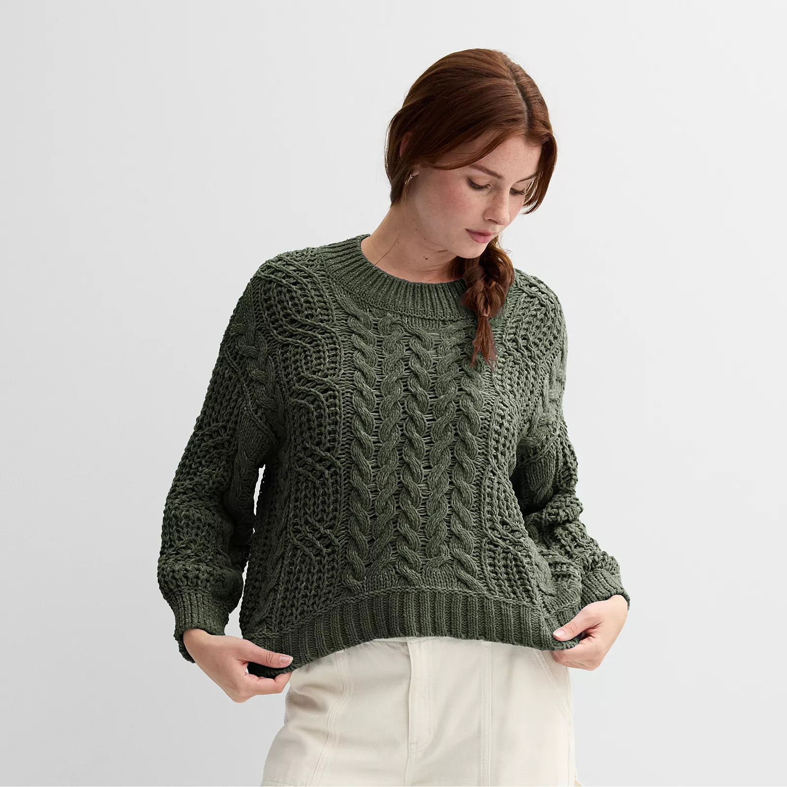 Juniors' SO® Cable Knit Pullover | Kohl's