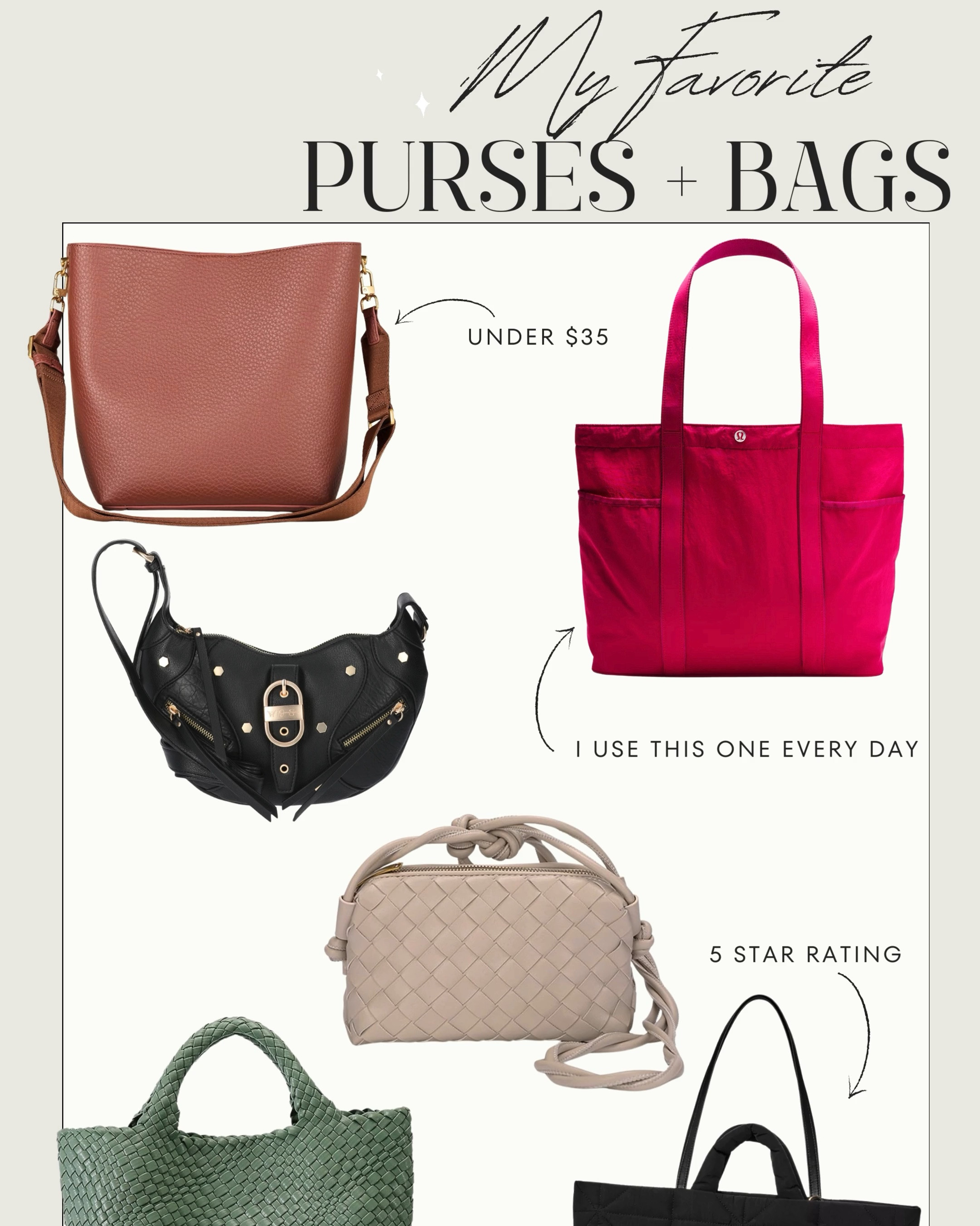 You asked for my favorite bags and I rounded up some new faves and also the ones I always come back to😍✨🫶🏼

#LTKFindsUnder100 #LTKItBag #LTKFindsUnder50