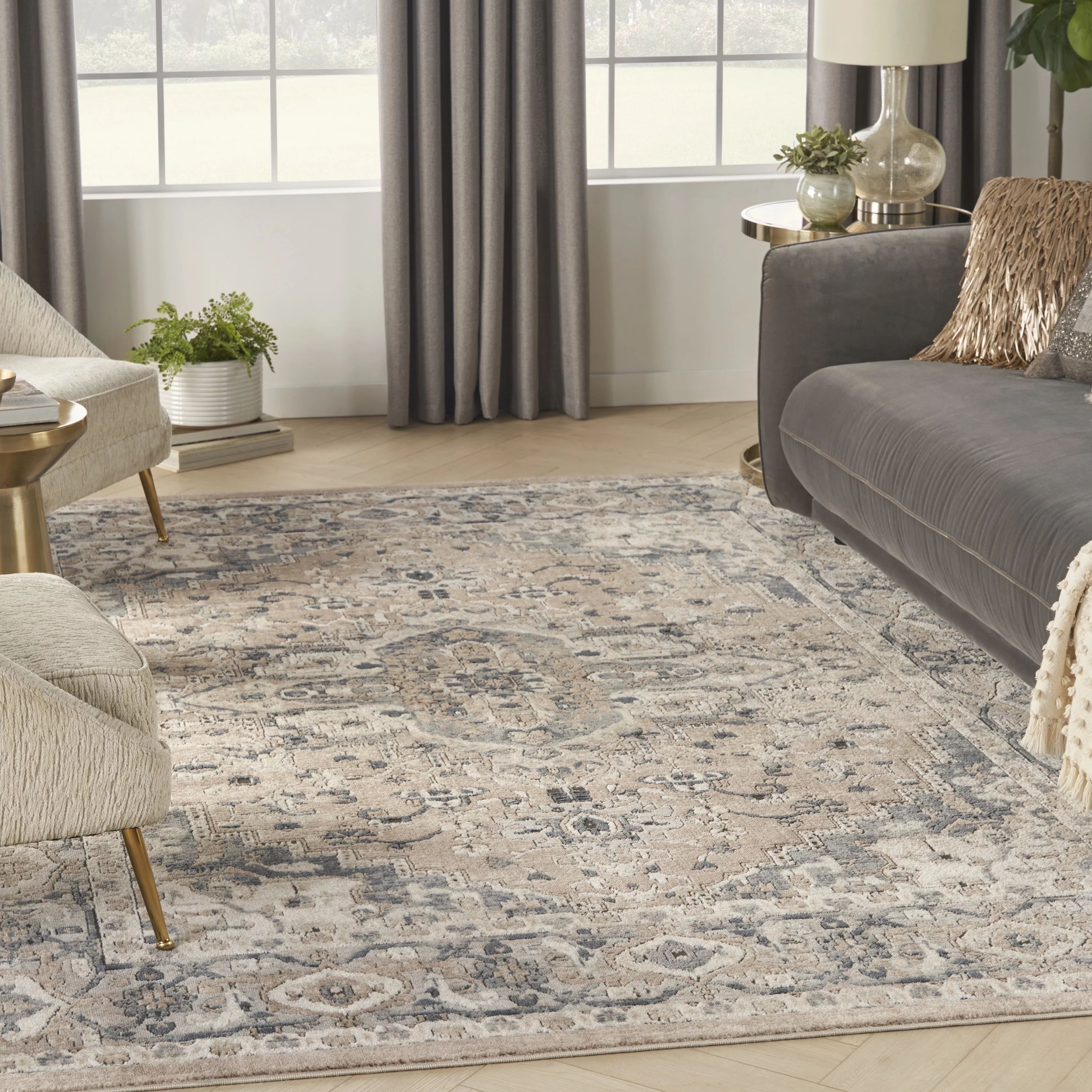 Nourison Concerto French country Beige/Grey 7'10" x 9'10" Area Rug, (8x10) | Walmart (US)