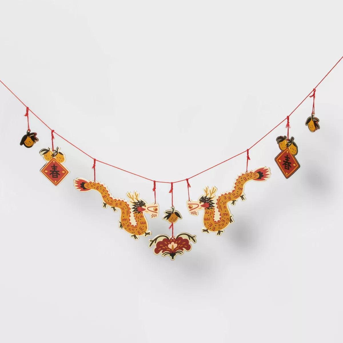 65" Lunar New Year Yellow Dragons Garland | Target