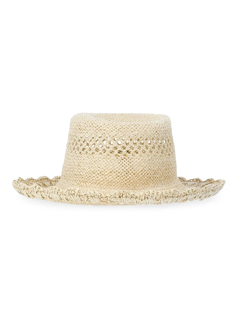Time and Tru Women’s Handmade Paper Straw Bucket Hat, One Size | Walmart (US)