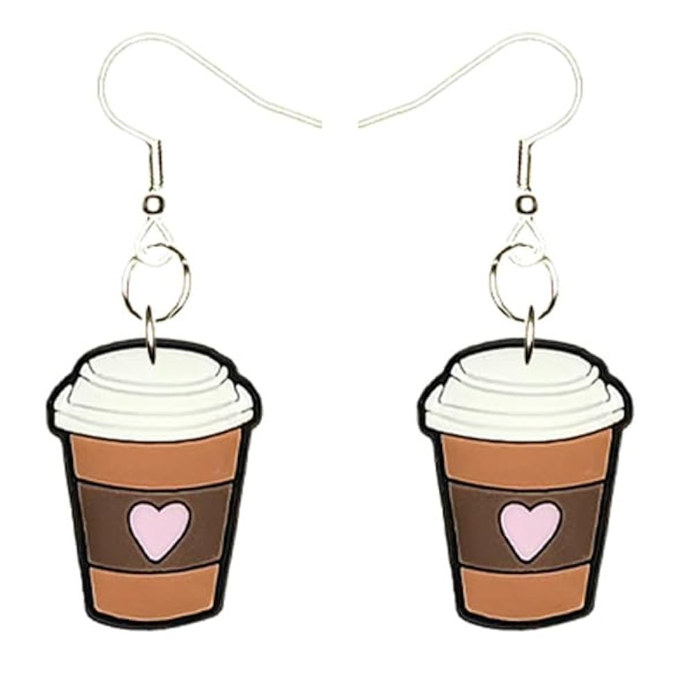 Coffee Earrings Hypoallergenic Silver Plated Fishhooks Yazzle Dazzle Cup Joe | Amazon (US)