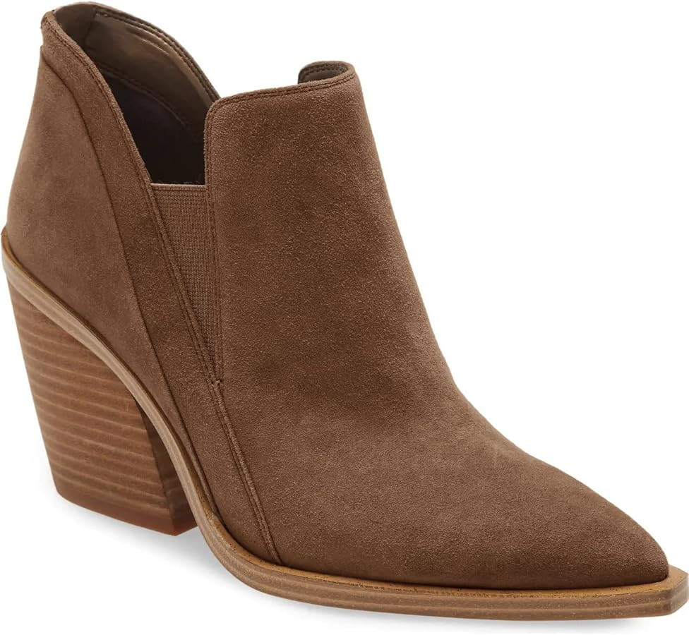 PiePieBuy Ankle Boots for Women Pointed Toe Ankle Booties Stacked Heel V Cut Back Zipper Chelsea ... | Amazon (US)