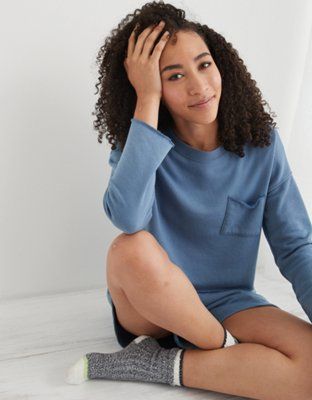 Aerie Sunday Soft Cropped Crew Sweatshirt | American Eagle Outfitters (US & CA)