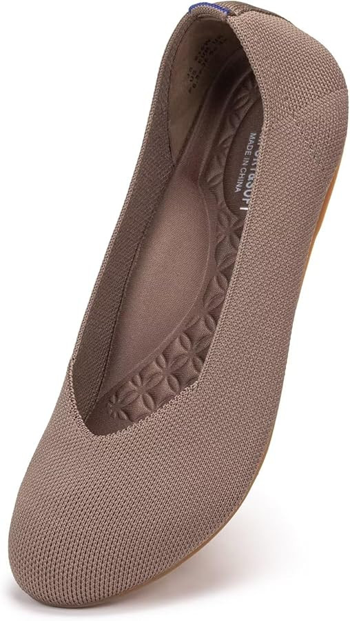 Frank Mully Women's Wide Width Flats Ballet Flats Round Toe Knit Flat Shoes with Arch Support Wid... | Amazon (US)