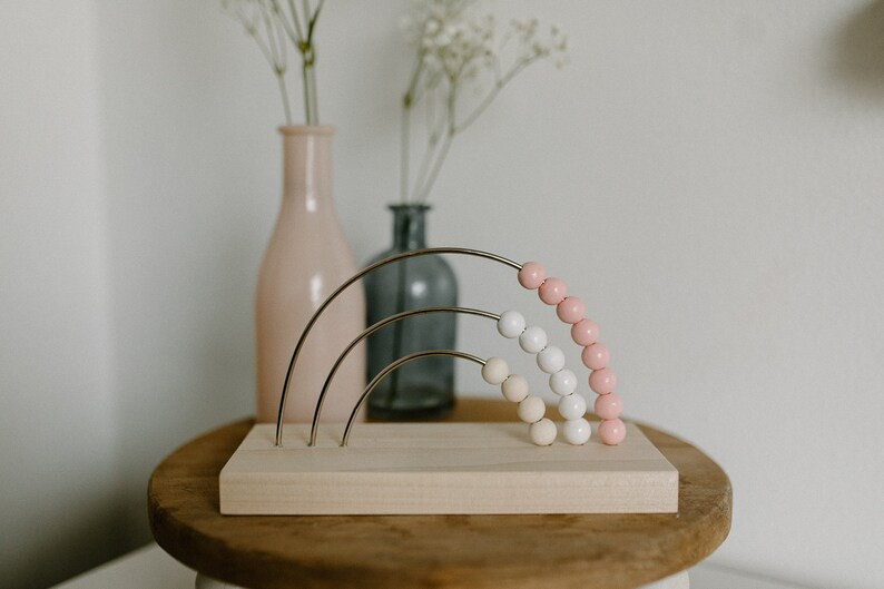 Pink Neutral Rainbow Abacus  Wood Nursery Décor  Baby | Etsy | Etsy (US)