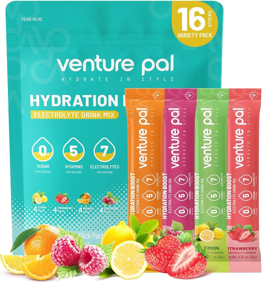 Venture Pal Sugar Free Electrolyte Powder Packets - Liquid Daily IV Drink Mix for Rapid Hydration... | Amazon (US)