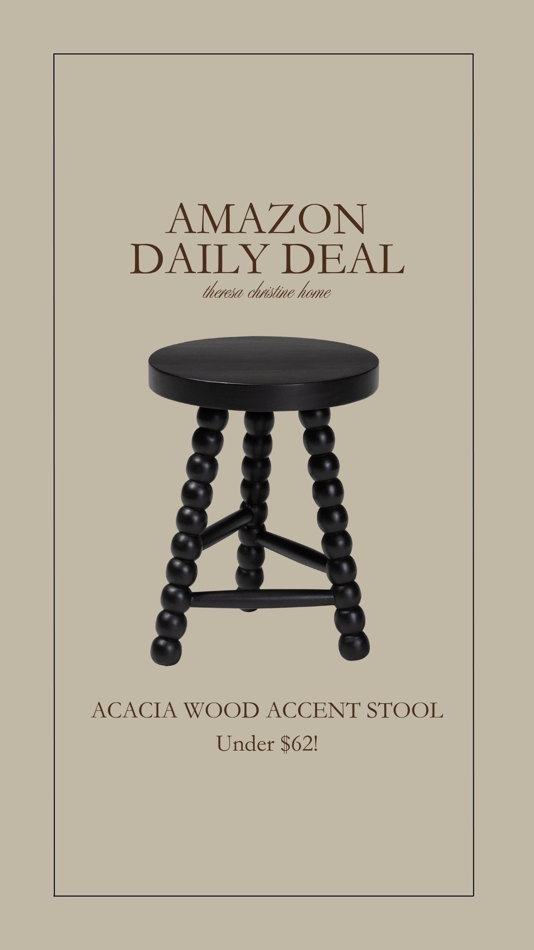 This week’s Amazon daily deal deal is this gorgeous black stool! It’s so pretty as a little side accent table, or even styled under a table 🖤

#LTKHome