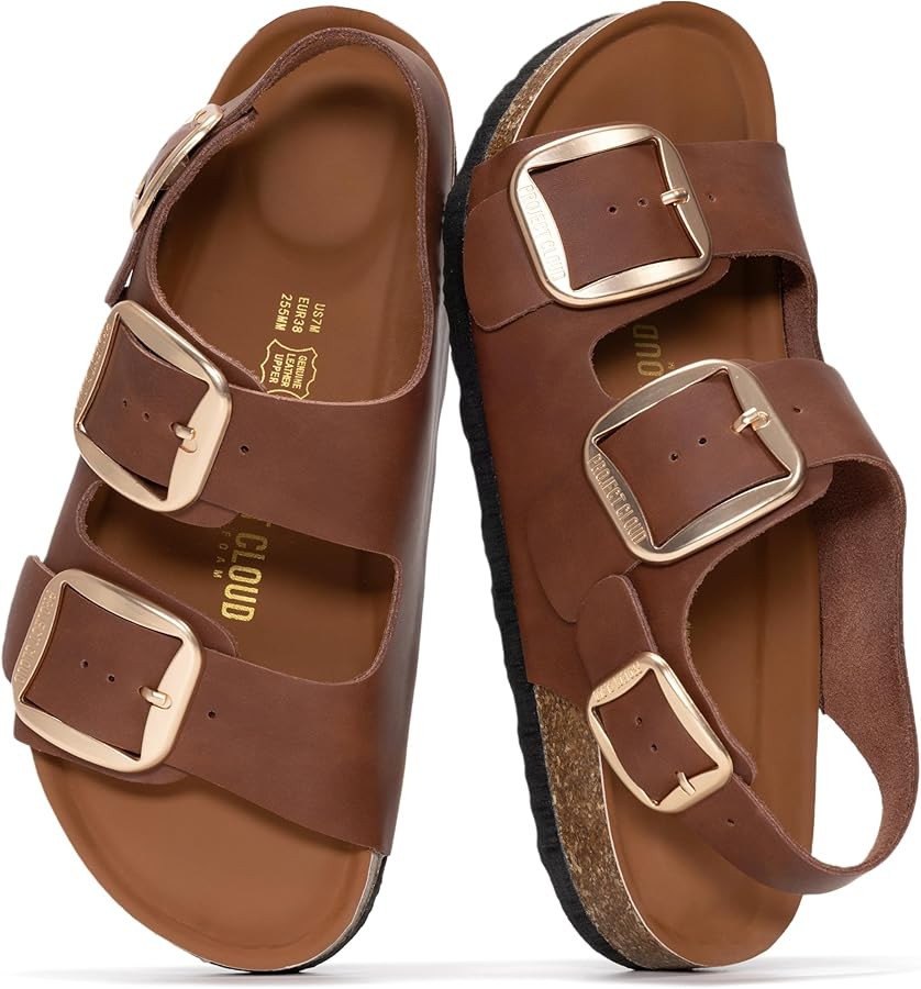 Project Cloud 100% Genuine Leather Beach Sandals for Women 2026 with Lightweight & Comfortable Sl... | Amazon (US)