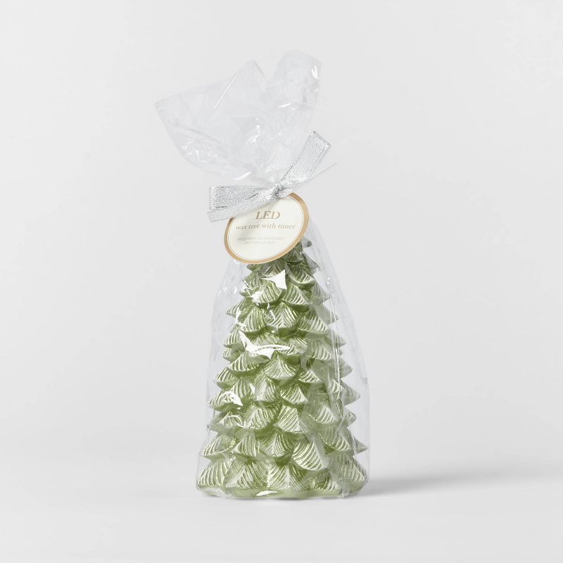 LED Metallic Green Tree Candle - Threshold™ | Target