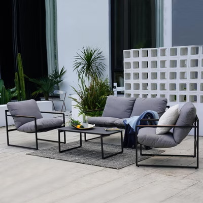 Decksplore Regular 4-Piece All-Weather Galvanized Steel Frame Couch for Patio Garden Outdoor Metal Sectional Sofa | Target