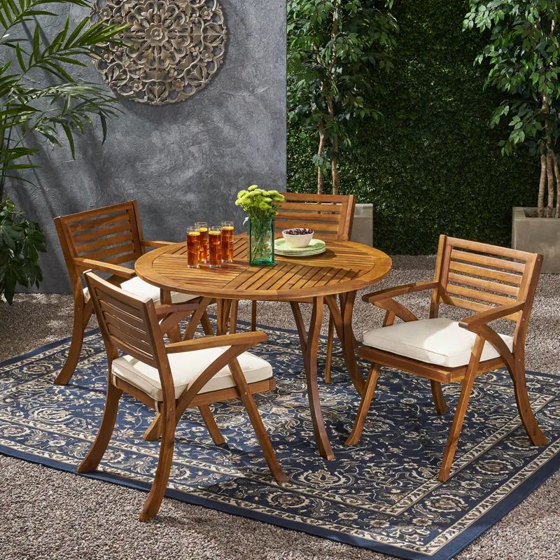 Cotswald 4 - Person Round Outdoor Dining Set | Wayfair North America