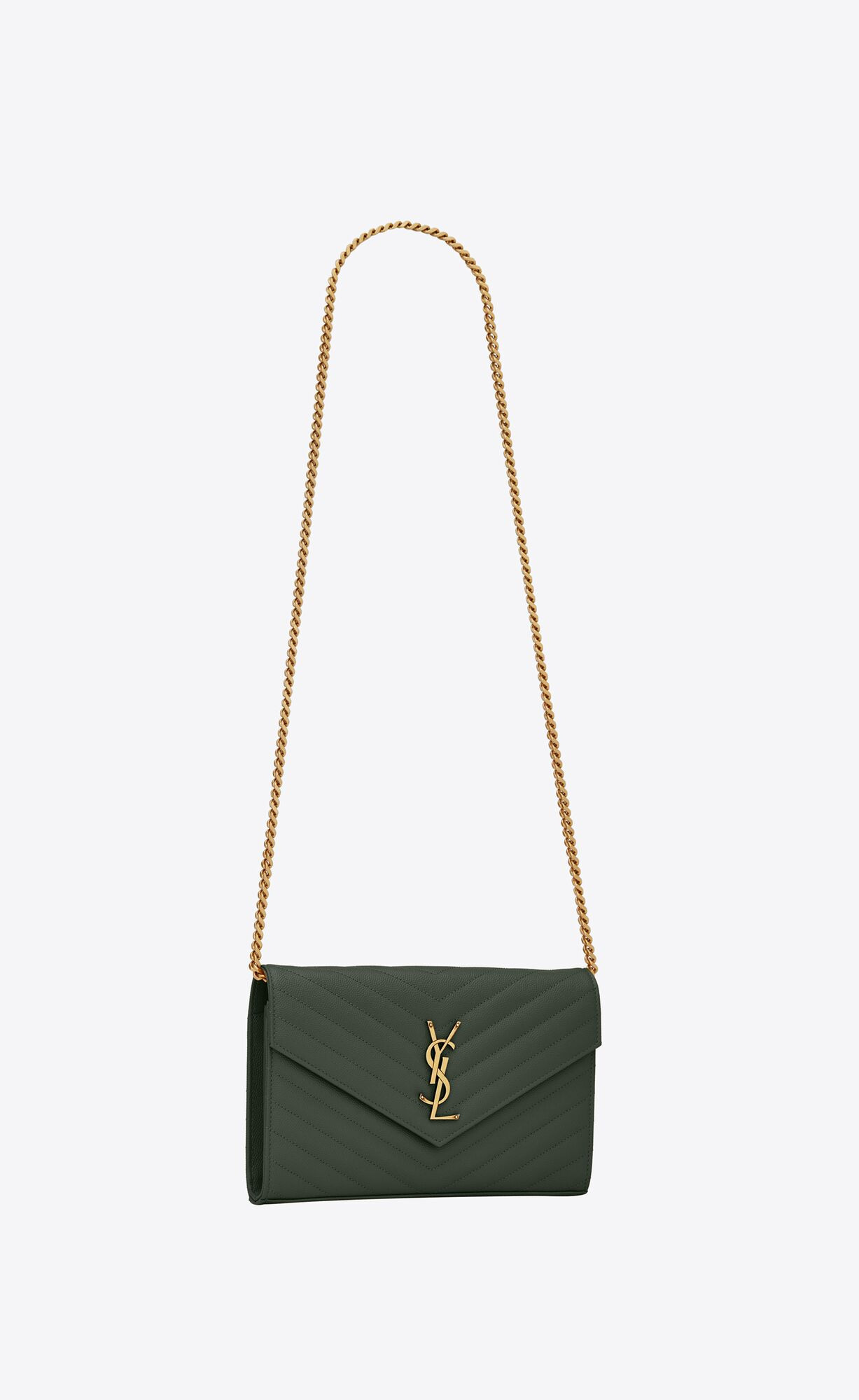 cassandre matelassé chain wallet in grain de poudre embossed leather | Saint Laurent Inc. (Global)