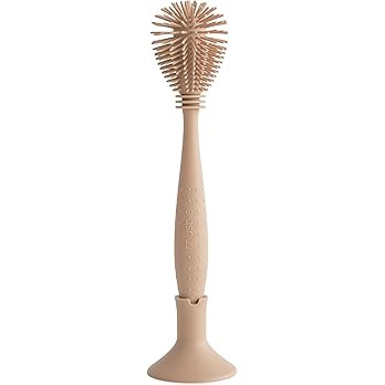 mushie Baby Bottle Brush | Soft Silicone with Suction Base (Natural) | Amazon (US)