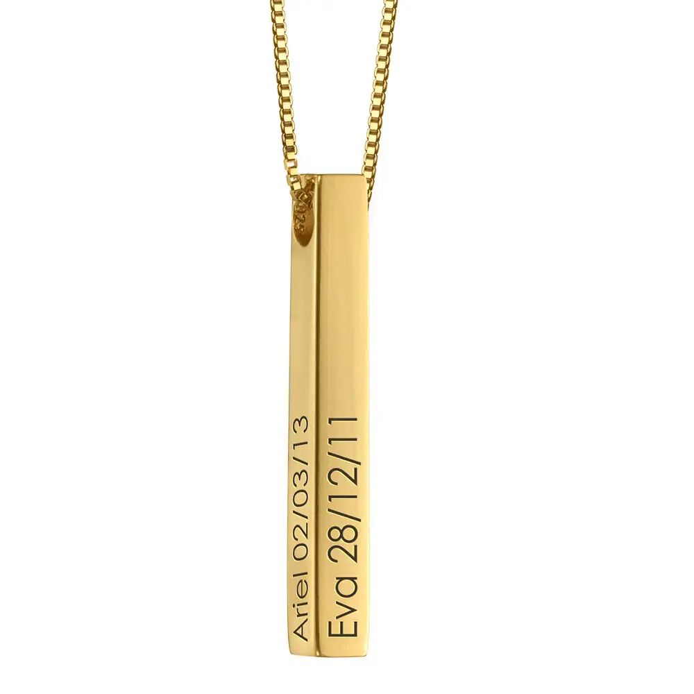 Totem 3D Bar Necklace in 18k Gold Vermeil | MYKA