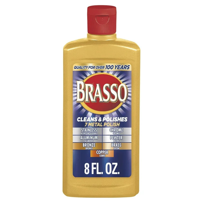 Brasso Metal Polish, for Brass, Copper, Stainless, Chrome, Aluminum, Pewter & Bronze, 8 Oz | Walmart (US)