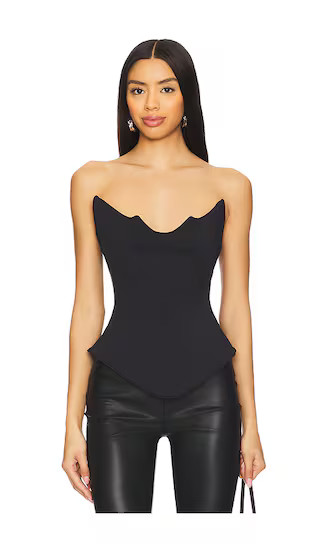 April Zipper Corset Top in Black | Revolve Clothing (Global)