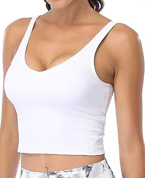 Sports Bra Womens Longline Padded Crop Tank Yoga Bras Workout Fitness Top | Amazon (US)