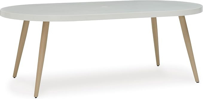 Signature Design by Ashley Seton Creek Casual Aluminum Outdoor Dining Table with Umbrella Hole an... | Amazon (US)