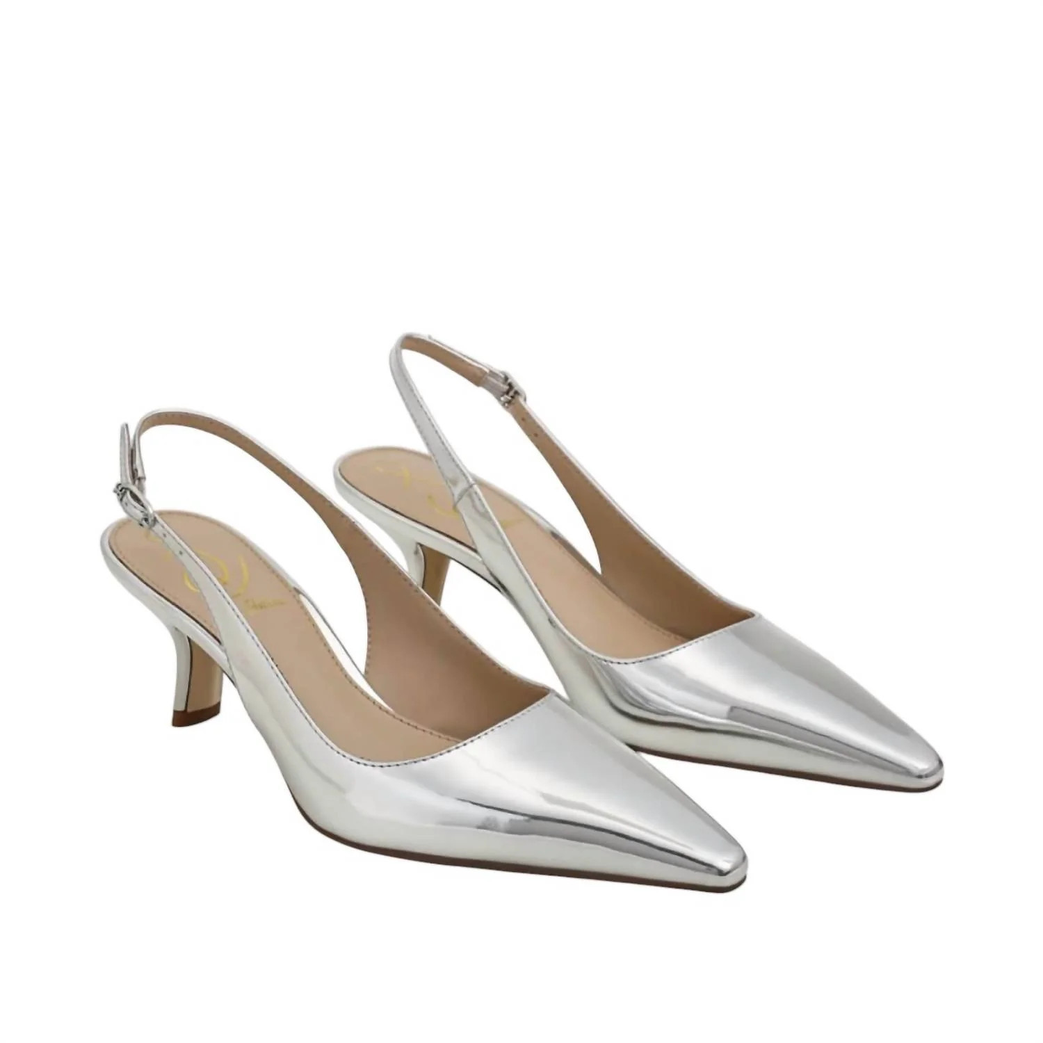 Women's Bianka Slingback Pump In Silver Patent | Shop Simon