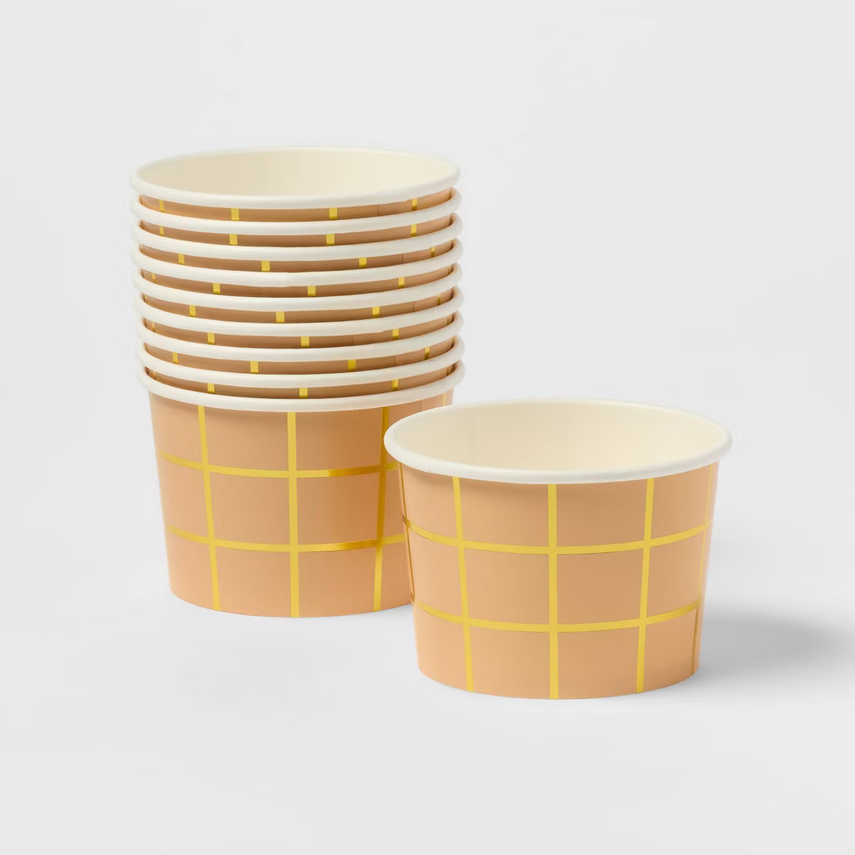10ct Metallic Treat Cups with Waffle Cone Print Gold - Spritz™ | Target