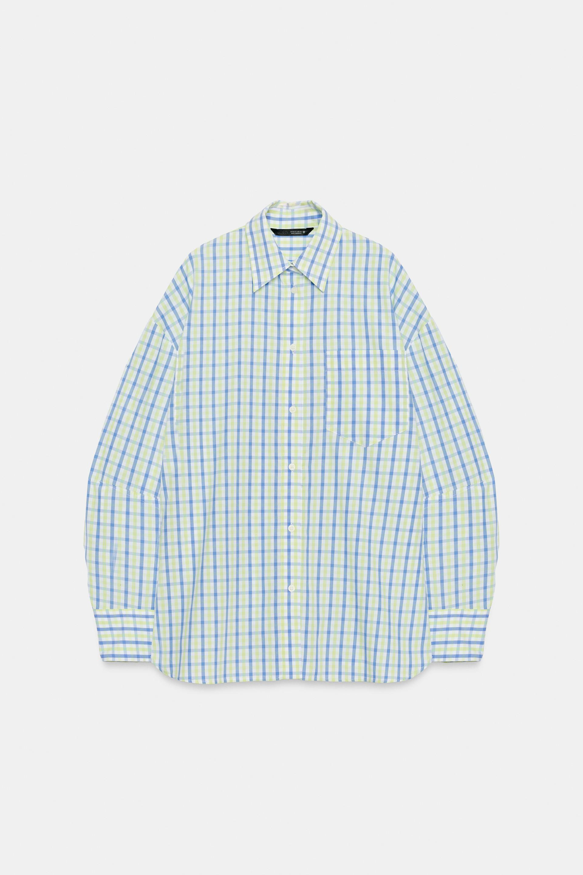CHEMISE OVERSIZE EN POPELINE À CARREAUX | Zara FR