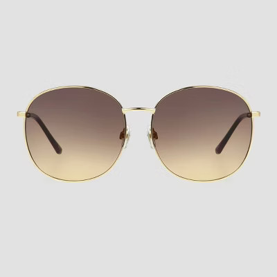 Women's Oversized Metal Round Sunglasses - Universal Thread™ Gold | Target