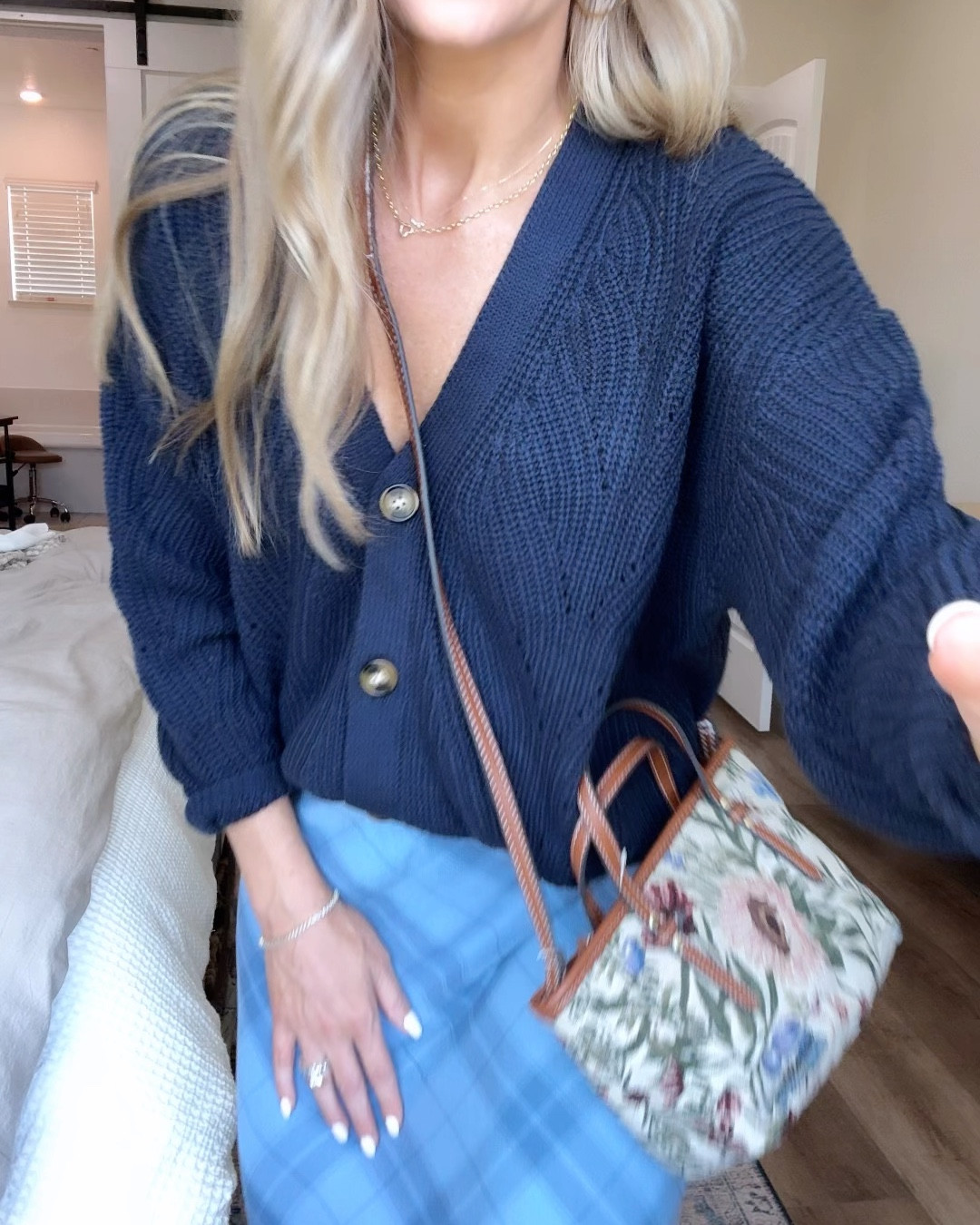 Fall teacher outfit or fall office outfit!
Size small skirt and I sized up to medium in the grandpa cardigan 
@walmartfashion #walmartpartner #walmartfashion

#LTKVideo #LTKWorkwear #LTKSeasonal