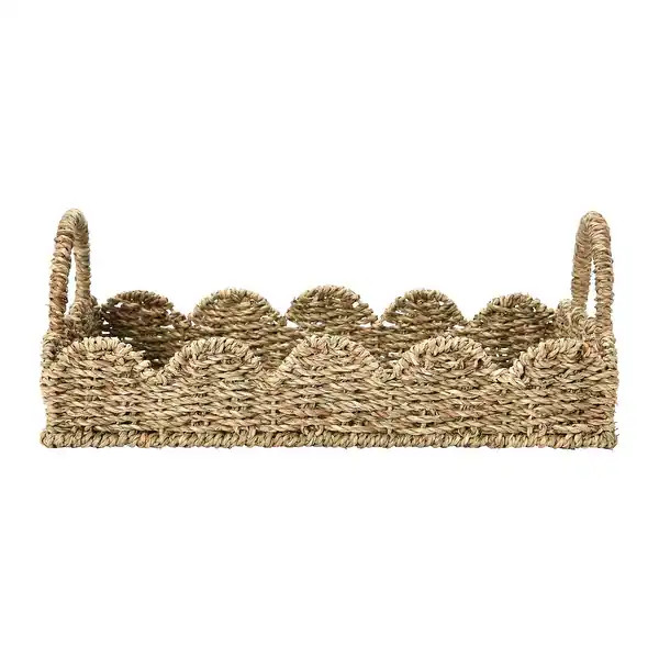 Seagrass Tray with Scalloped Edge - 9.8"L x 13.8"W x 5.1"H | Bed Bath & Beyond