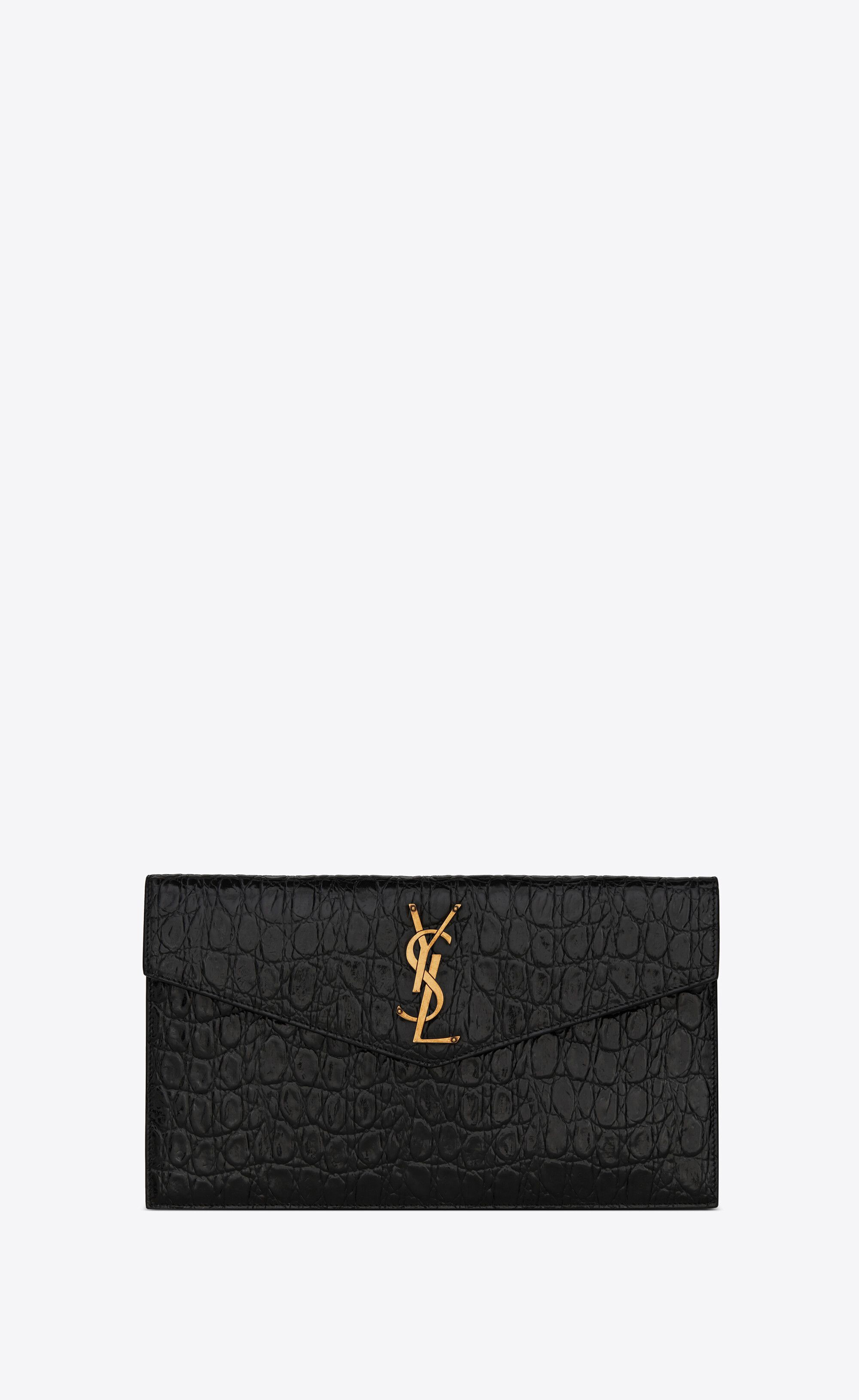 uptown pouch in crocodile-embossed leather | Saint Laurent Inc. (Global)