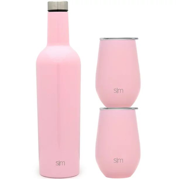 Simple Modern Spirit Wine Bundle - 2 12oz Wine Tumbler Glasses with Lids & 1 Wine Bottle - Vacuum... | Walmart (US)