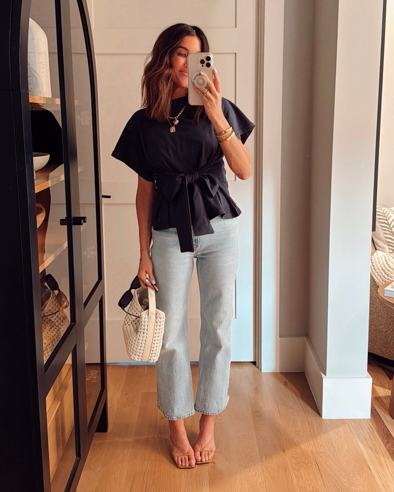 Easy spring outfit for a date night or brunch with your girlfriends! Wearing a small in the top, jeans are true to size. I’m just shy of 5’4 and wearing the short length so that these fit cropped on me!

#LTKFindsUnder50 #LTKStyleTip #LTKFindsUnder100