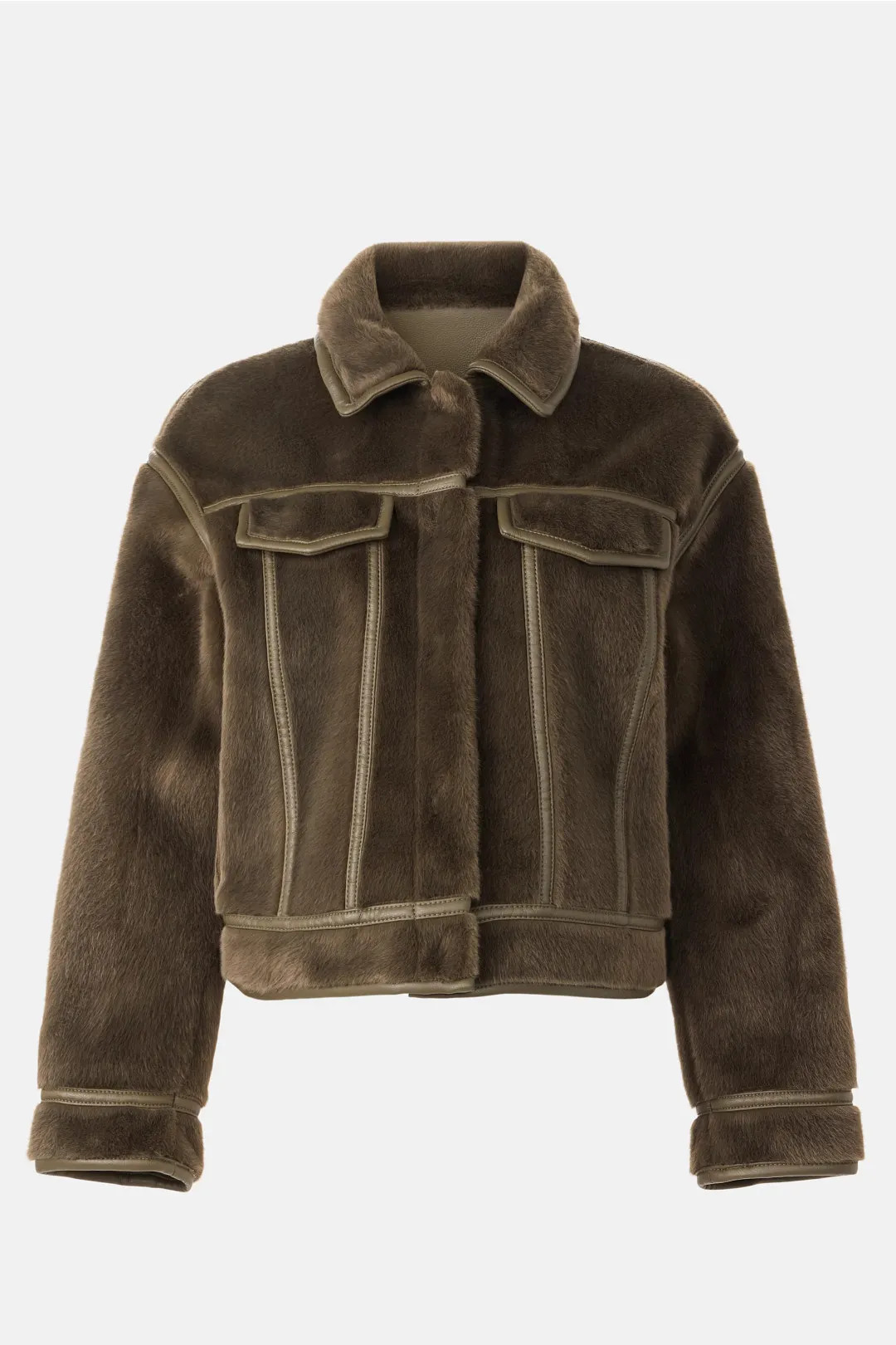 Green Monge Collarless Faux Fur Jacket | Rent the Runway