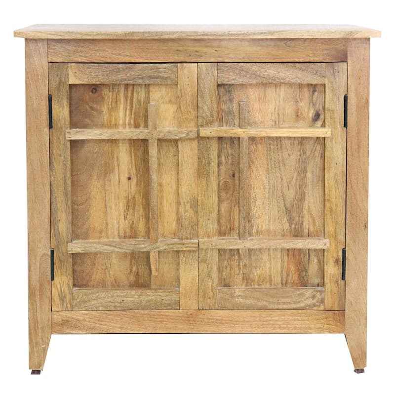2-Door Natural Mango Wood Cabinet | At Home