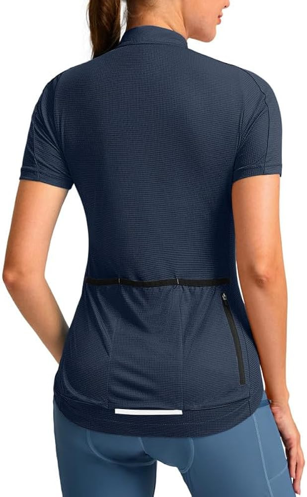Women's Cycling Jersey Short Sleeve Bike Shirts Full Zipper Bicycle Biking Tops with Pockets Road... | Amazon (US)