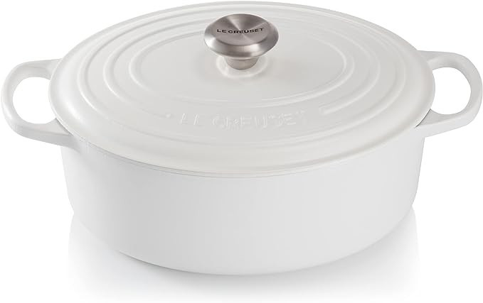 Le Creuset Enameled Cast Iron Signature Oval Dutch Oven, 5 qt. , White | Amazon (US)