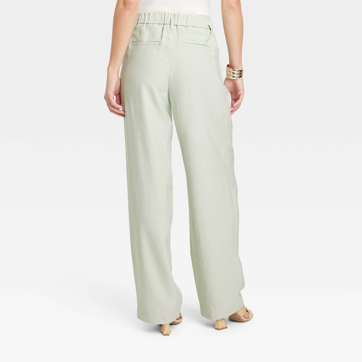 Women's High-Rise Straight Trousers - A New Day™ Light Green 2 | Target