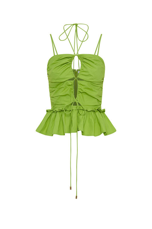 Cut-Away Ruffle Tank in Honeycomb | Bohemian Traders