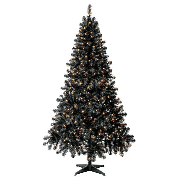 Holiday Time Pre-Lit Madison Pine Black Artificial Christmas Tree, Black,  6.5' - Walmart.com | Walmart (US)
