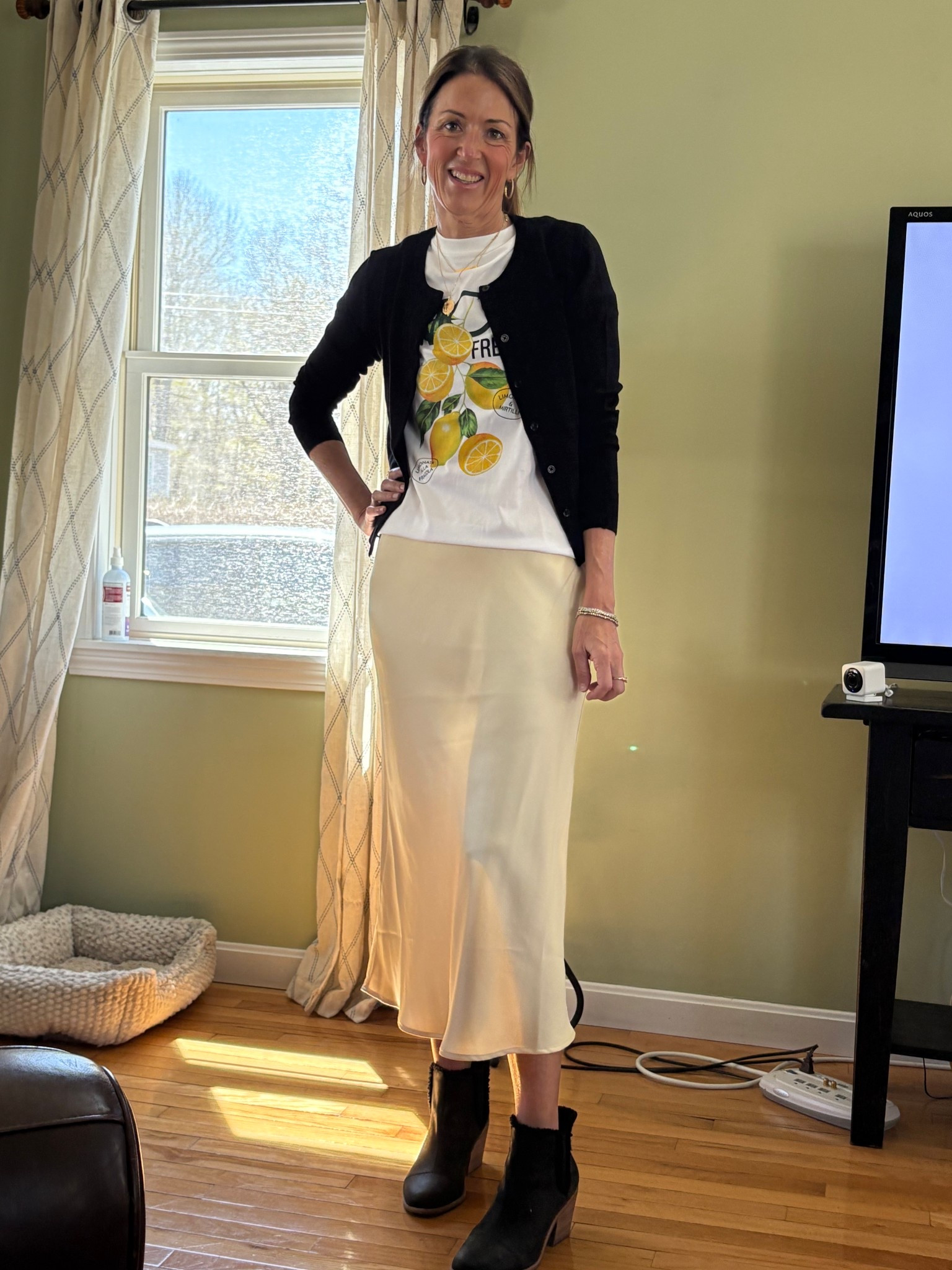 Butter yellow satin skirt for spring! 

#LTKOver40 #LTKSeasonal #LTKSaleAlert