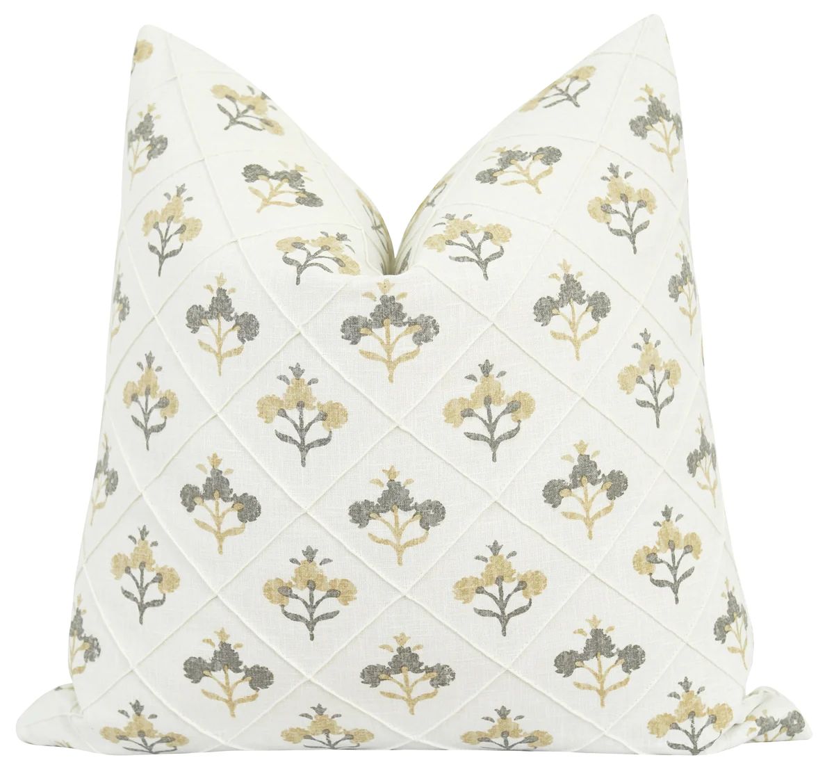 Milledge Grey Floral Pillow | Land of Pillows
