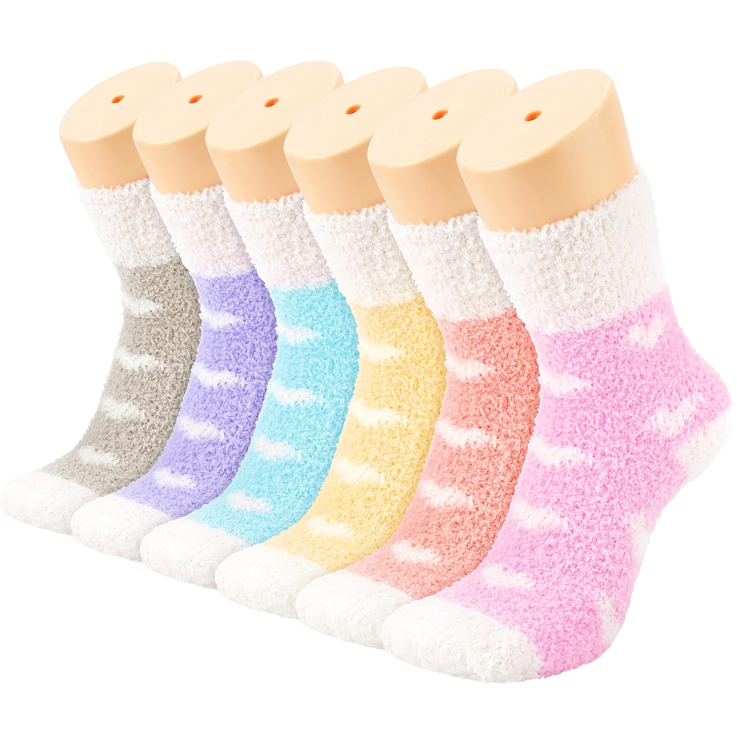 Ayieyill Fuzzy Socks for Women, 6 Pairs Plush Slipper Socks Women, Warm Soft Fluffy Socks Thick C... | Walmart (US)