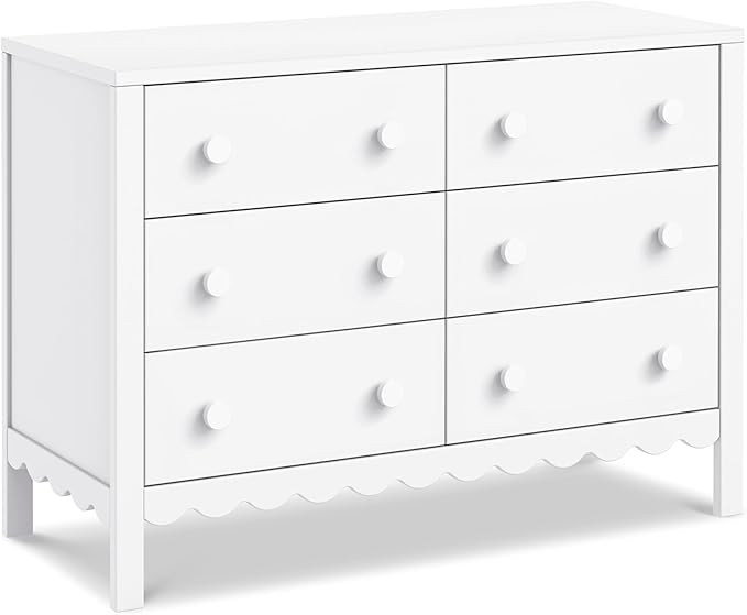 Davinci Sammy Scallop 6-Drawer Dresser for Nursery - GREENGUARD Gold Certified - Wooden Double Ch... | Amazon (US)