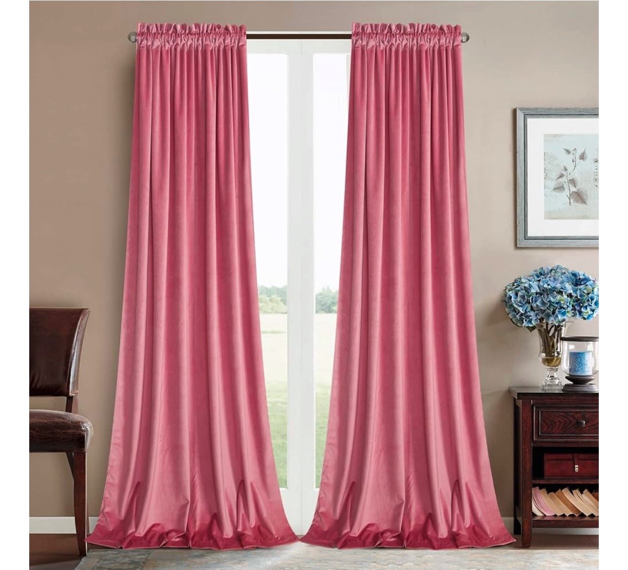 Roslynwood Candy Pink Velvet Curtains for Bedroom, Luxury Room Darkening Window Drapes Thermal Insulation Noise Reduction Door Panels for Dining Room/Nersury, Candy Pink, W52 x L84, 2 Panels

#LTKPetite
