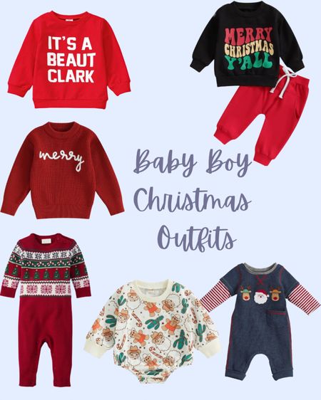 Baby boy Christmas sweater howdy Santa cowboy Christmas outfit merry it’s a beaut Clark jumper romper crew neck 

#LTKSeasonal #LTKbaby #LTKHoliday