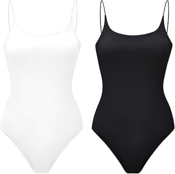 Amilia Women's Basic Casual Camisole Tank Leotard Bodysuit Tops Base Layer Cami Shirts Bodycon Ju... | Amazon (US)