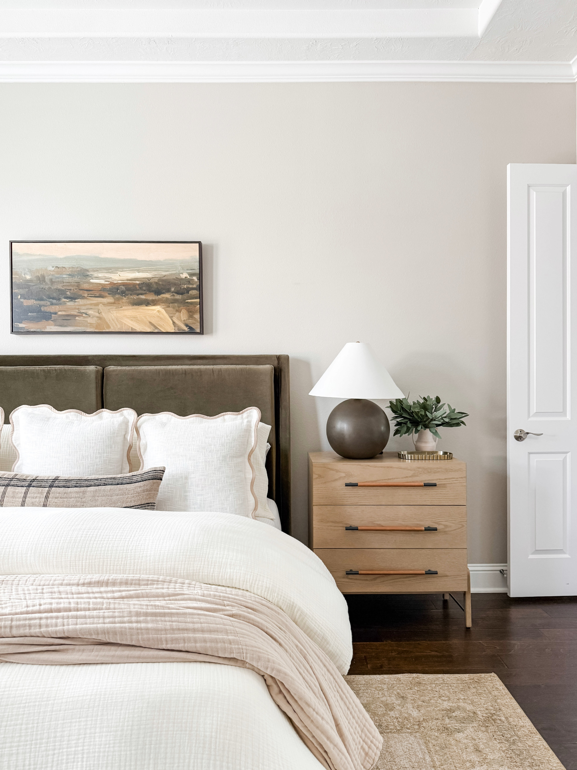Master Bedroom inspiration. Sale Alert! Memorial Day Sale on my quince bedding and upholstered bed. 

quince bedding, quince sale, quince sale, quince home, dark green king bed,   wood mid century modern bedside table, beige bed, white bed, beige white gray 

 

#LTKSeasonal #LTKHome #LTKStyleTip