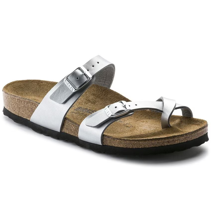 Birkenstock Women's Mayari Birko-Flor Silver Sandals - Silver / 43 / Regular/Wide | Zulily