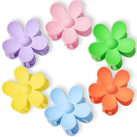 6 PCS Large Flower Hair Clips Cute Flower Clips for Hair Accessories Hair Claw Clips Flower Shape... | Amazon (US)