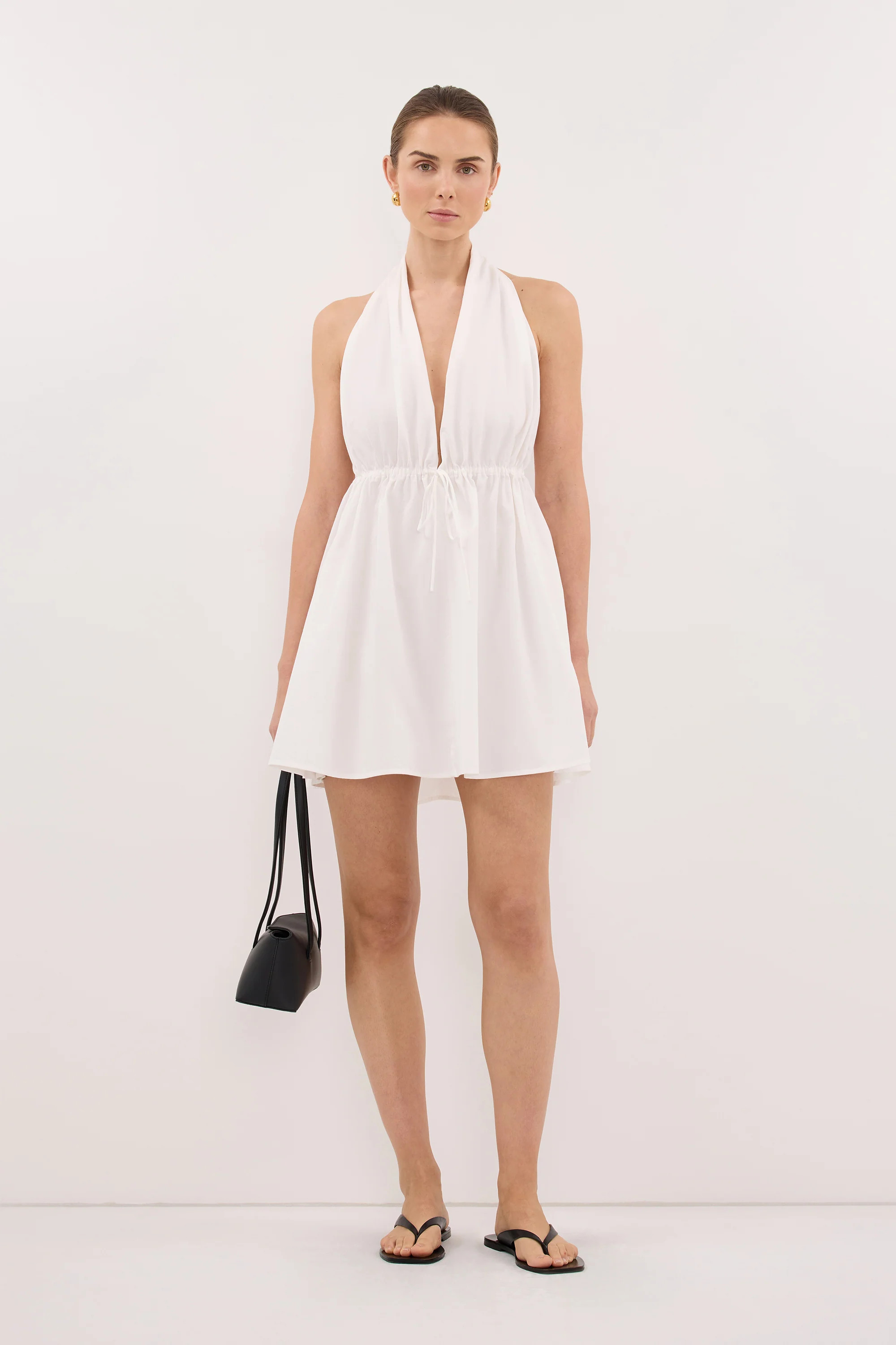 TAMMY WHITE COTTON MINI DRESS | DISSH